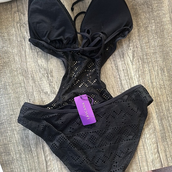 Lascana (from Victoria’s Secret SWIM) NWT CutOut Black Lace Swimsuit - Picture 4 of 5